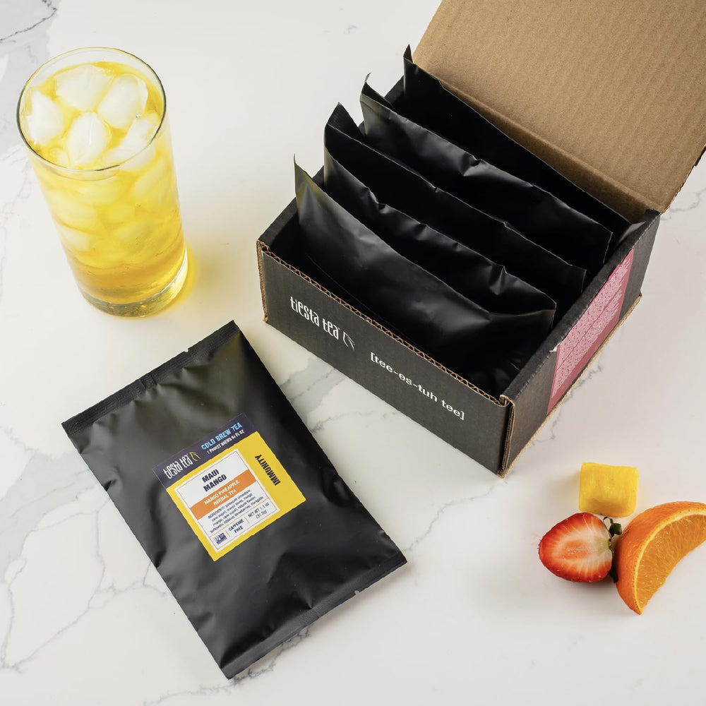 Tiesta Tea serving setup with cups and ice emphasizing how the sampler suits gatherings