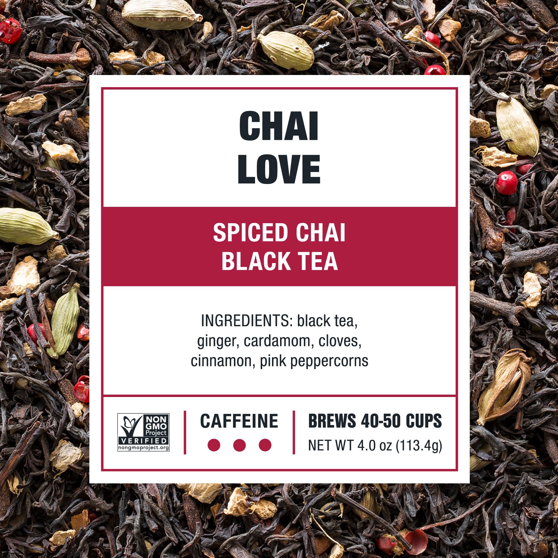 Tiesta Tea spices beside leaves showing cardamom, ginger and pink peppercorn benefits