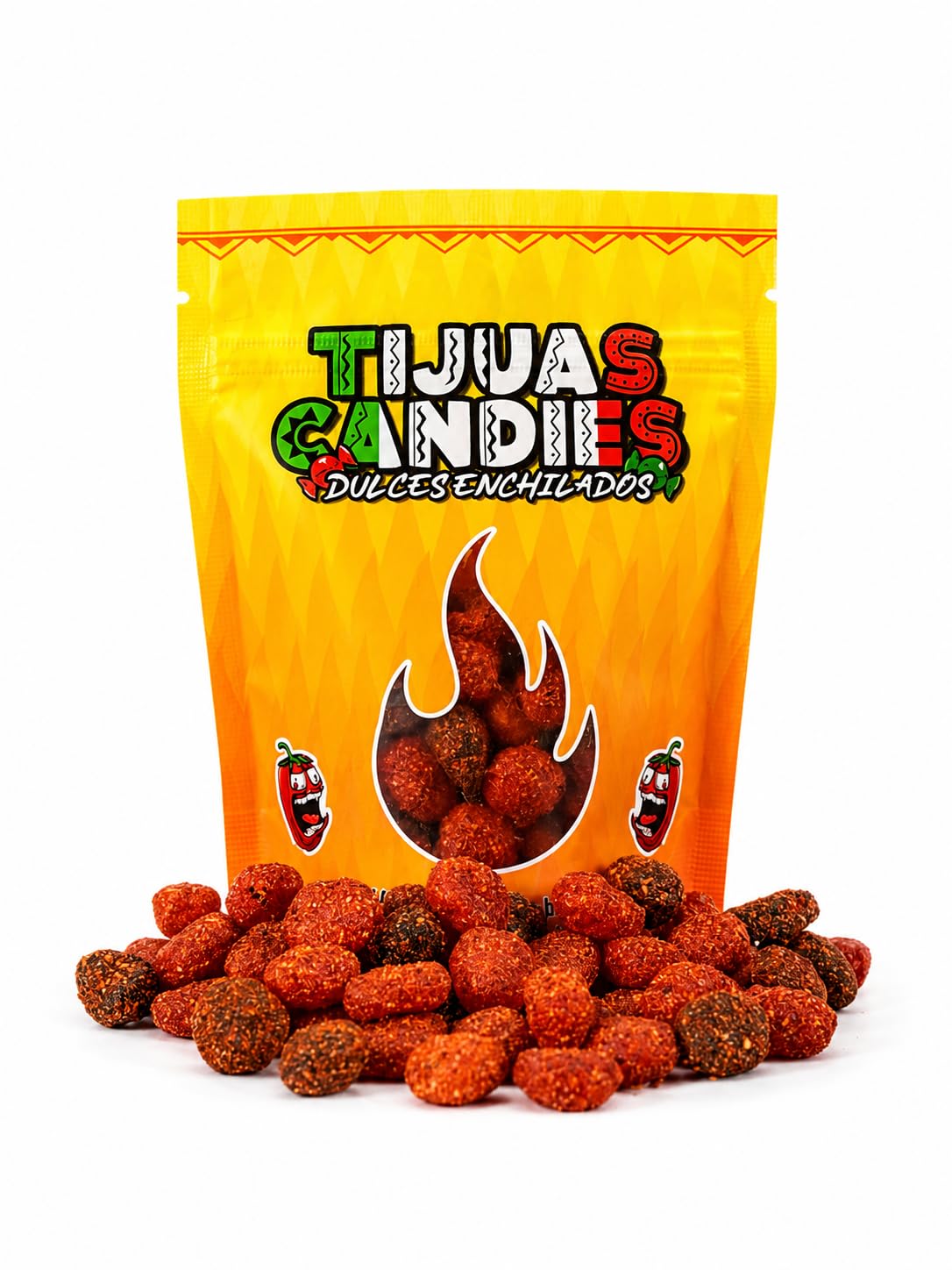 Tijuas Candies front packaging showing resealable bag and branding, great freshness