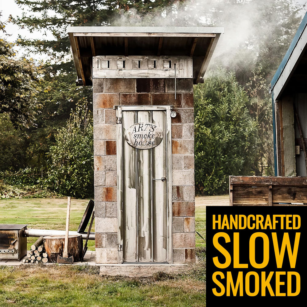 TILLAMOOK COUNTRY SMOKER three flavor sticks arranged to show Original, Jalapeño, Teriyaki