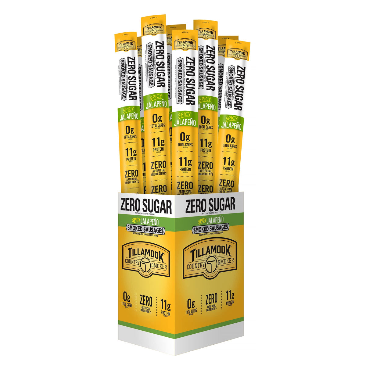 TILLAMOOK COUNTRY SMOKER front packaging showing product benefits and count