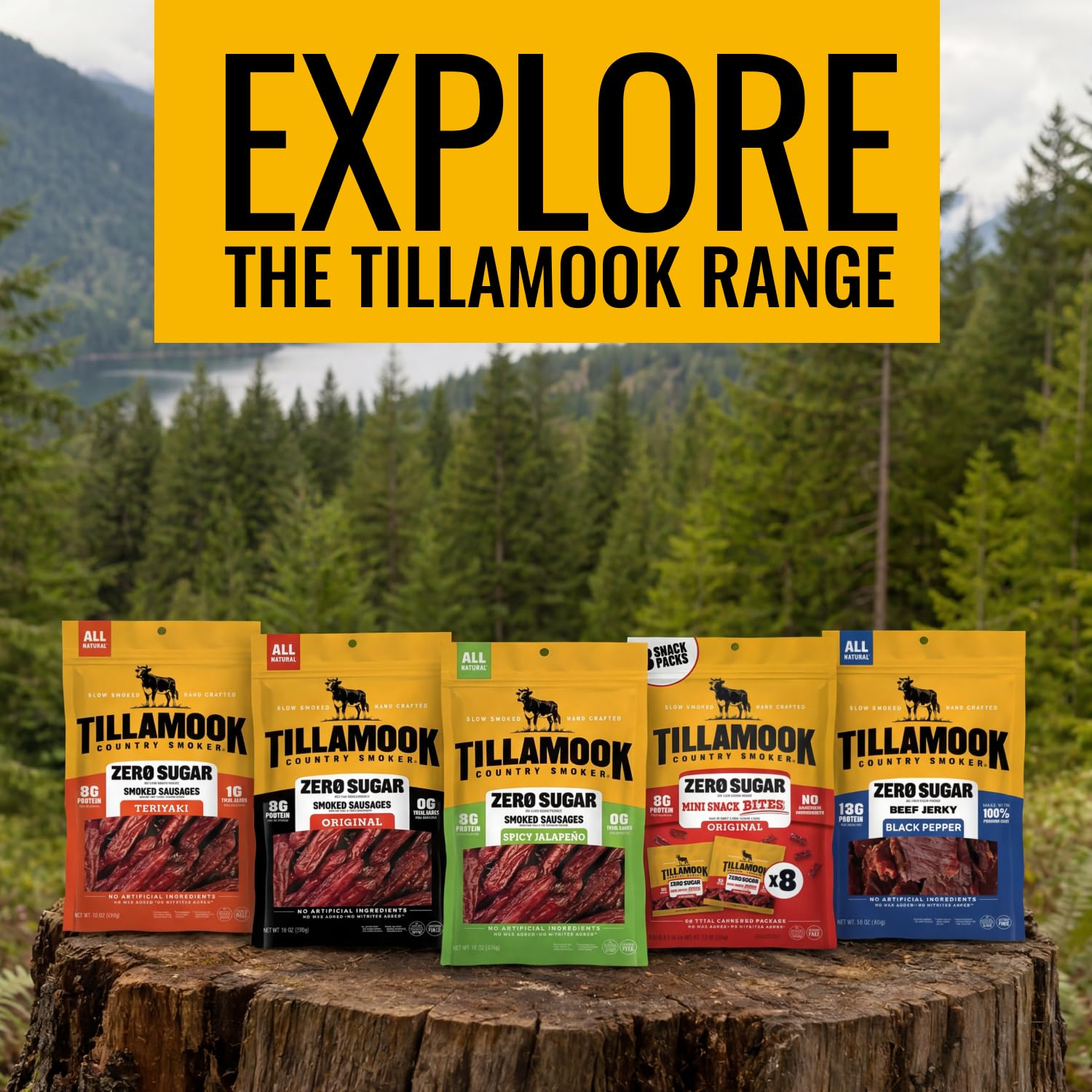 Tillamook Country Smoker held in hand showing portable portion size