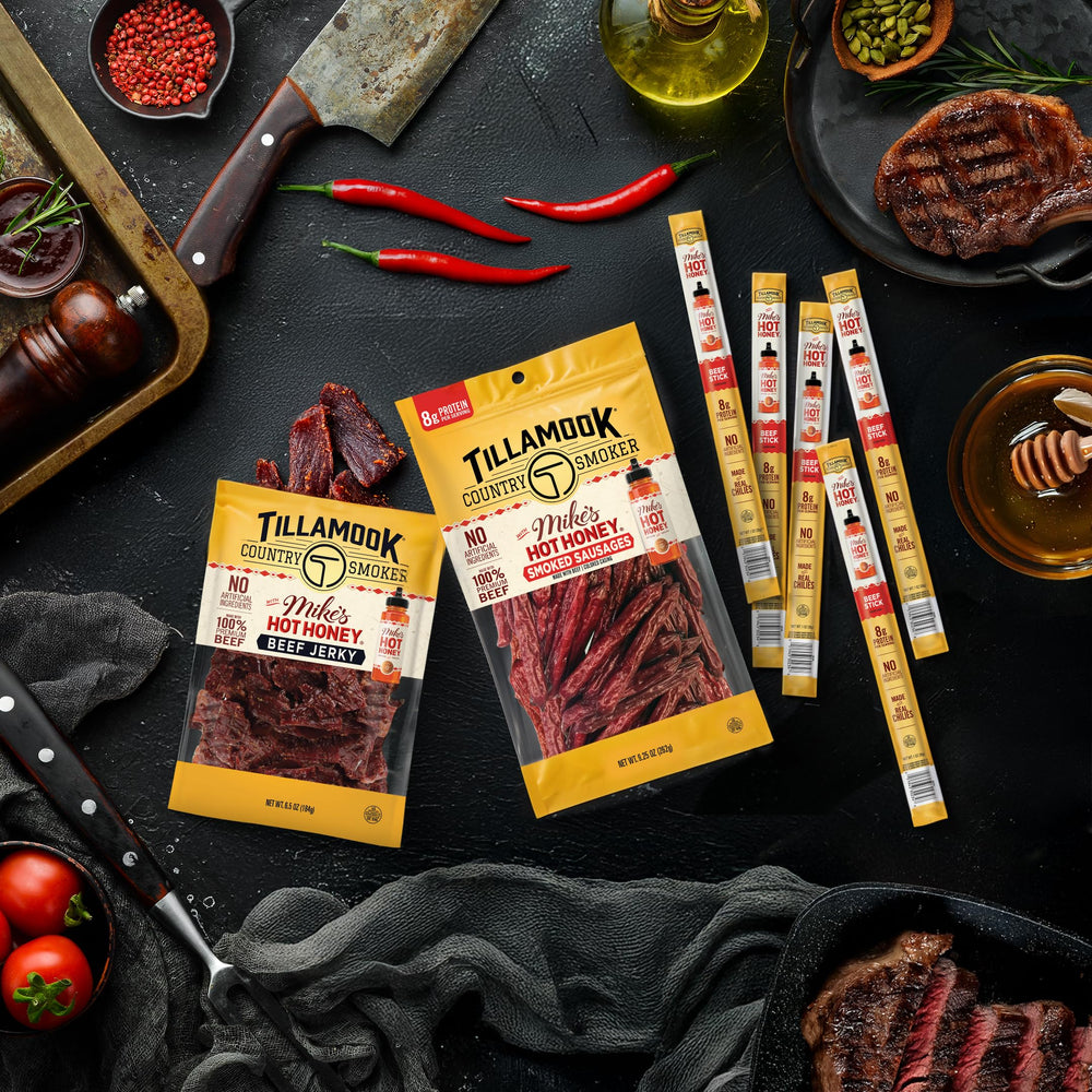 Tillamook Country Smoker hand-held ready-to-eat sausage showcasing immediate snack satisfaction
