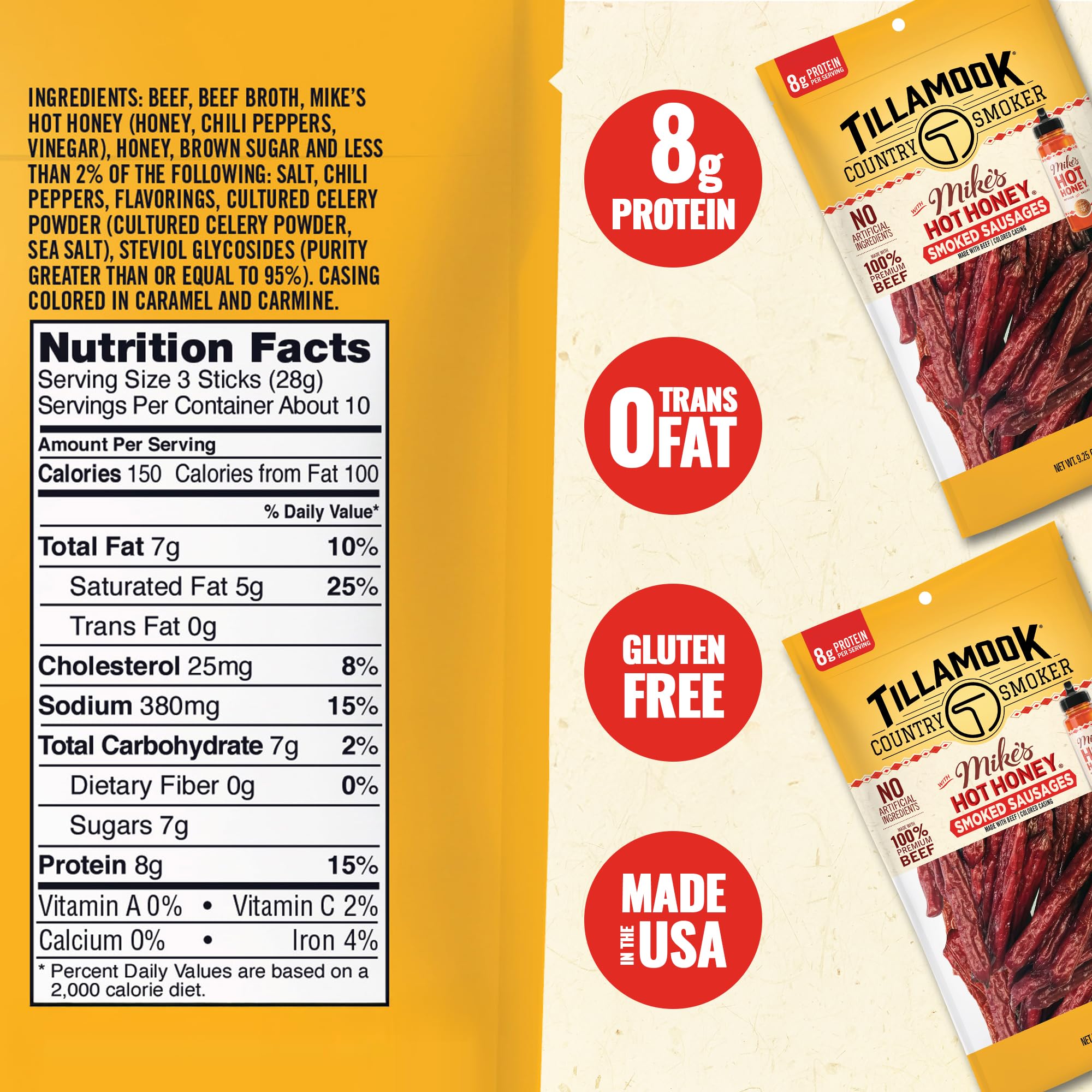 Tillamook Country Smoker in backpack during a hike demonstrating convenient on-the-go protein