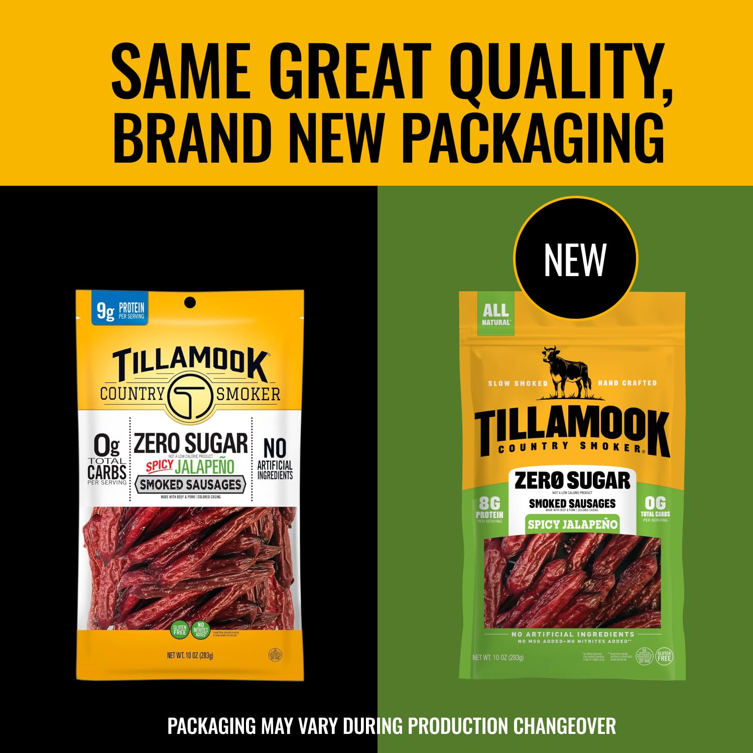 Tillamook Country Smoker label and ingredients showcasing zero sugar claim