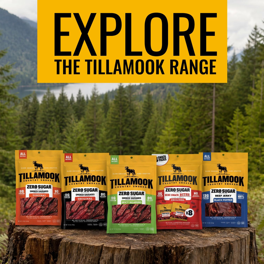 Tillamook Country Smoker on charcuterie board paired with low-carb accompaniments