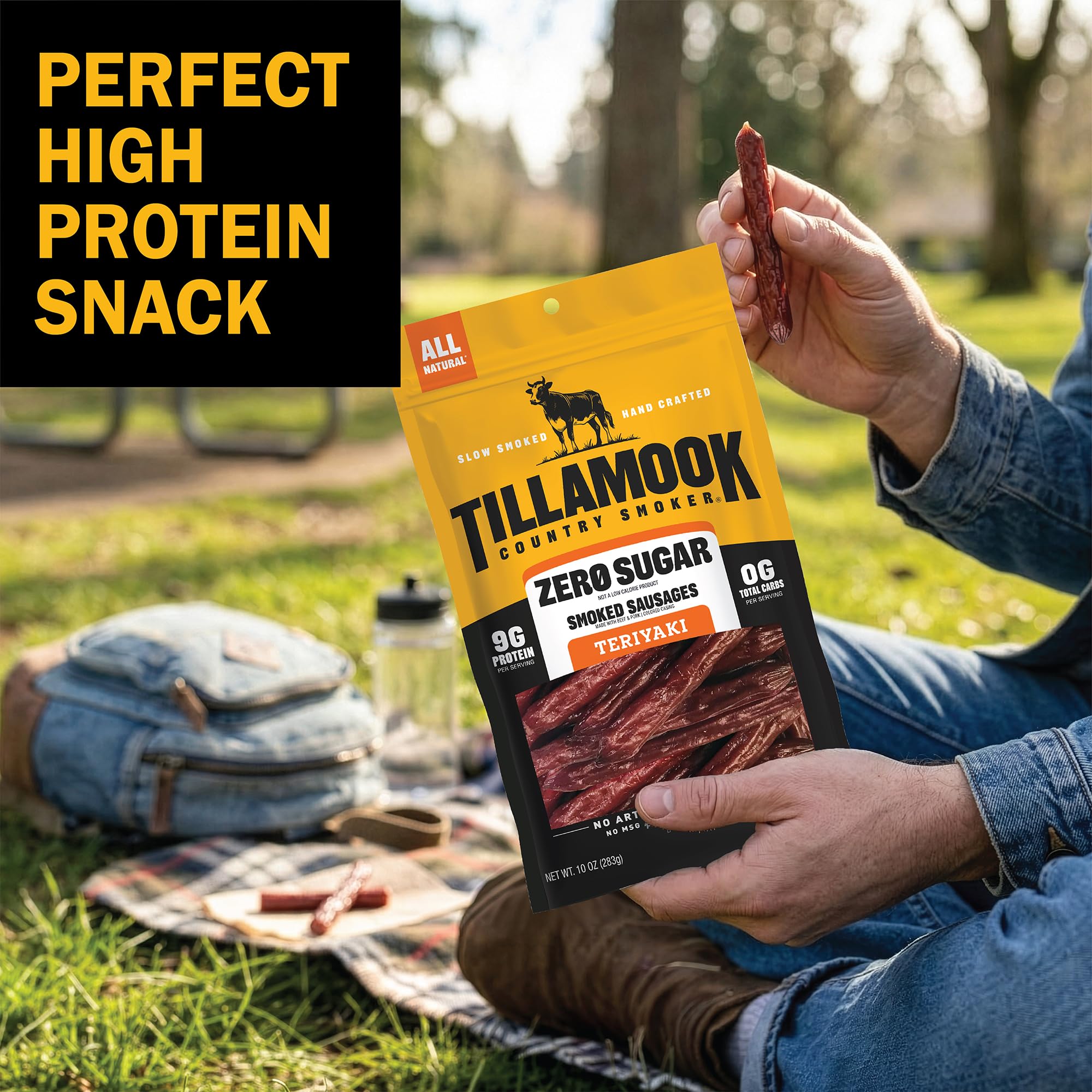 Tillamook Country Smoker resealable bag detail showing freshness retention
