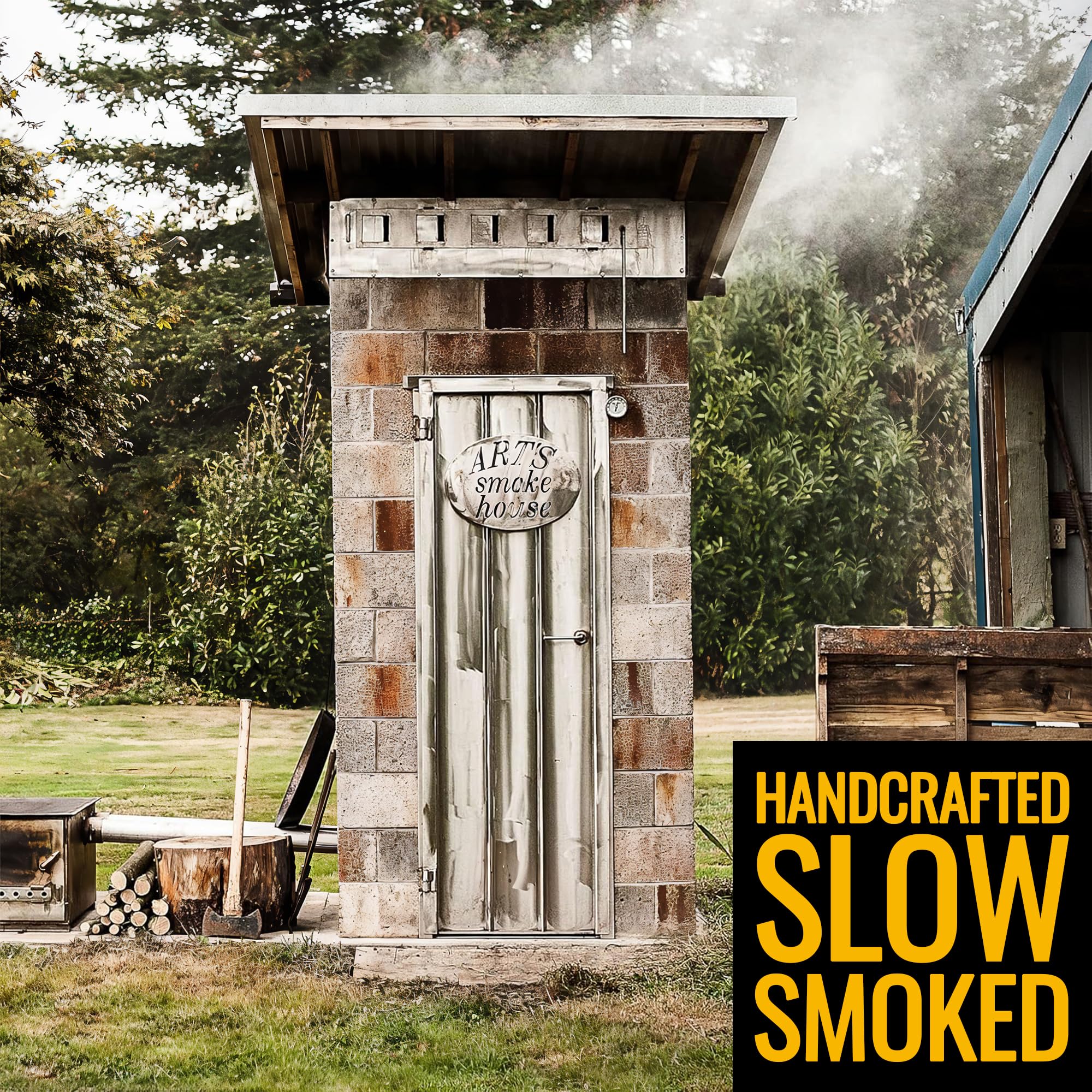 Tillamook Country Smoker stick held in hand to show 1-ounce portable serving