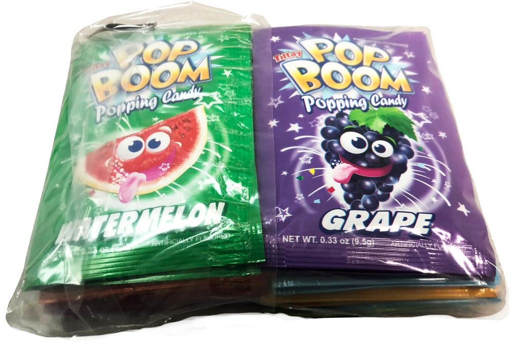 TILTAY POP BOOM spread of ten flavors displaying color variety and fun