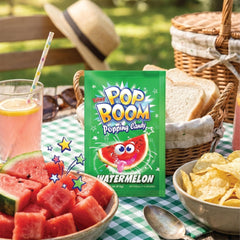 TILTAY POP BOOM assortment of colorful pouches laid out to show flavors