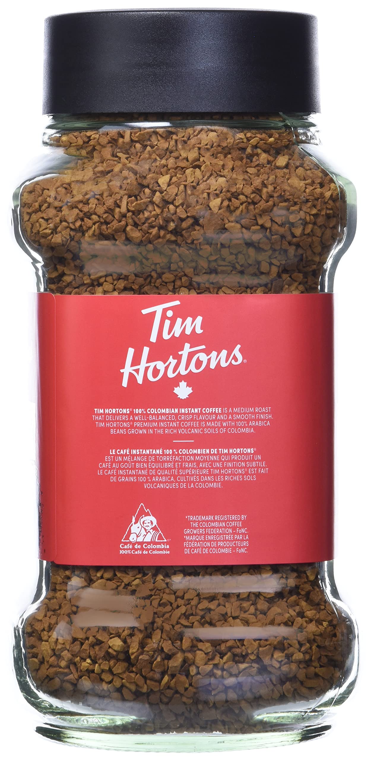 Tim Hortons instant coffee texture on spoon demonstrating fast dissolve
