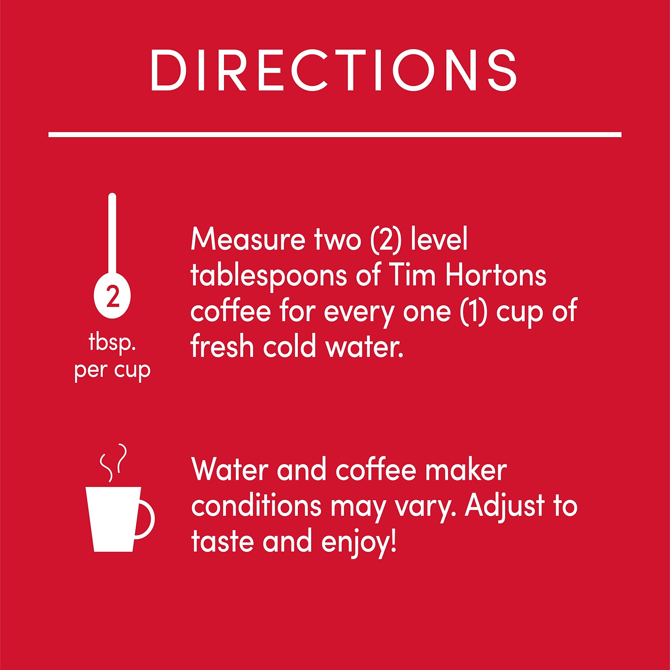 Tim Hortons grounds in French press demonstrating full-bodied home brew