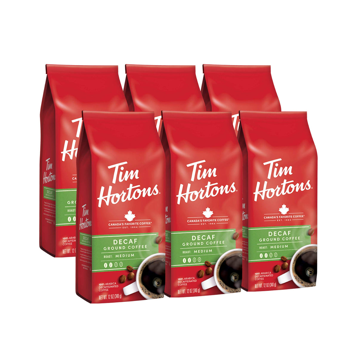 Tim Hortons front packaging showing 72 oz multi-pack for consistent flavor