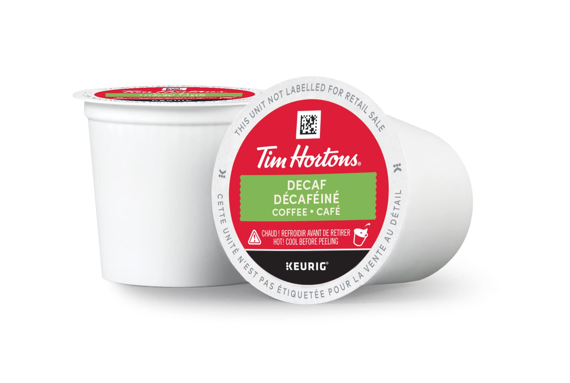 Tim Hortons K-Cup 30-count box next to a coffee mug illustrating size and quantity convenience benefit