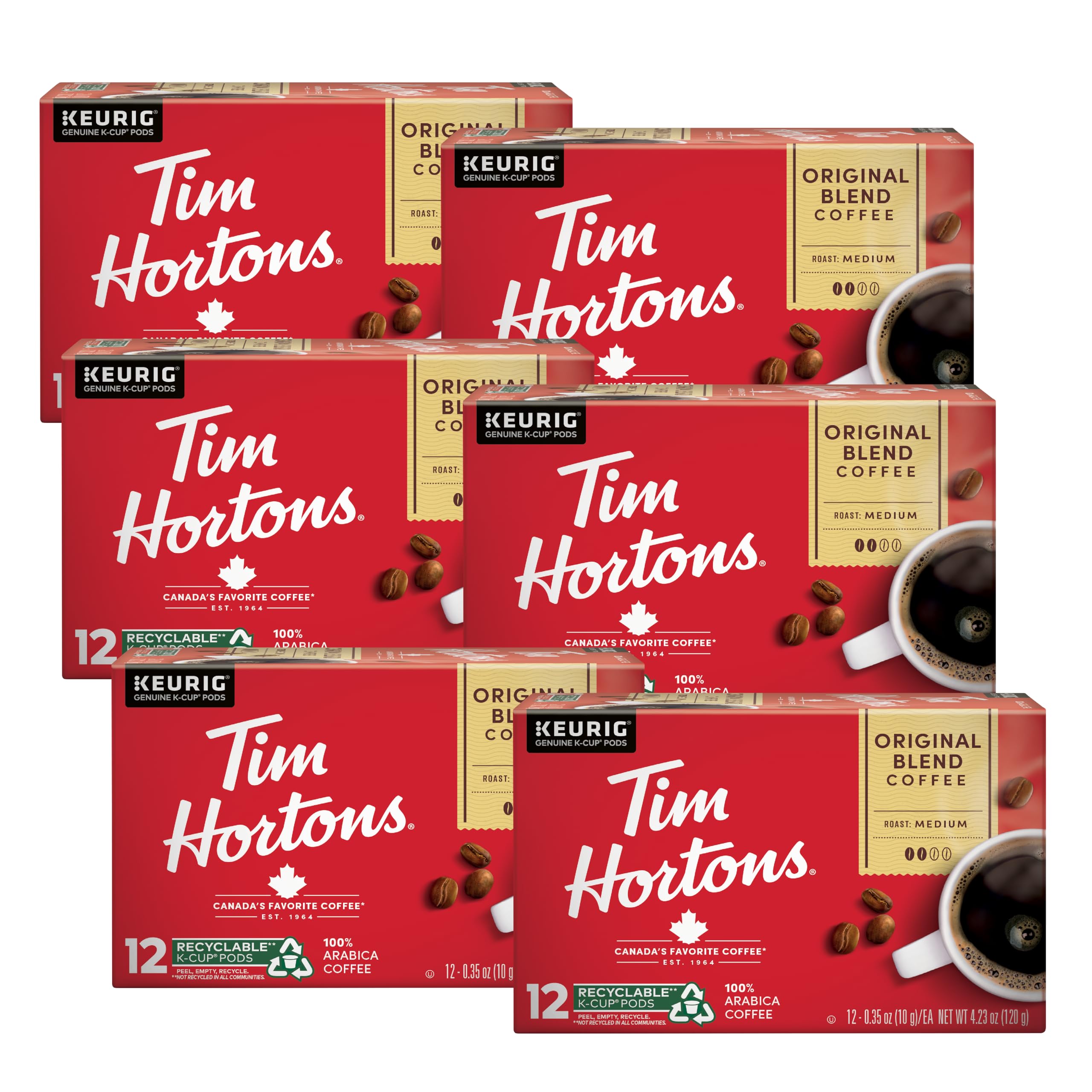Tim Hortons front box 72ct pods showing brand and quantity, easy stocking