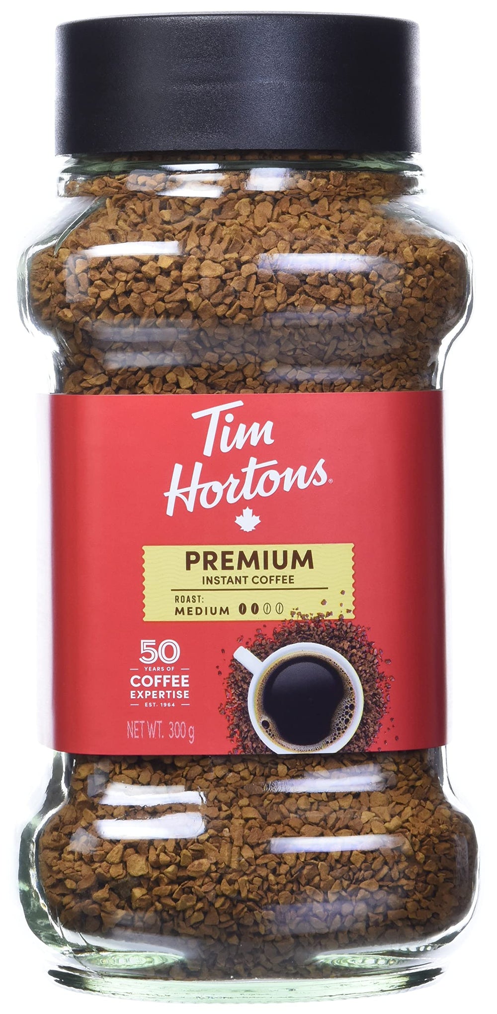 Tim Hortons jar front view showing product and quick-serve benefit