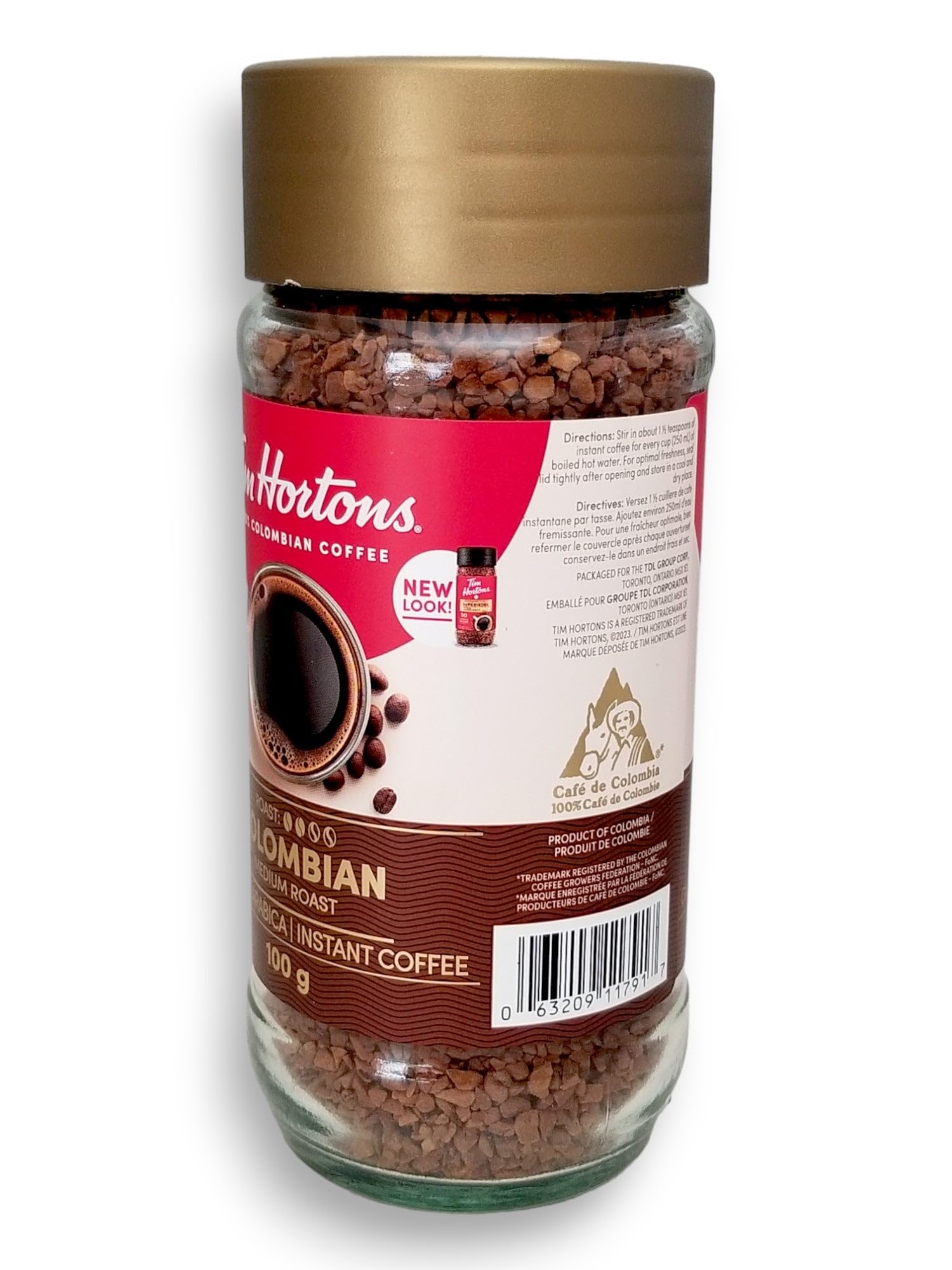jar of Tim Hortons in hand for size comparison showing portable convenience