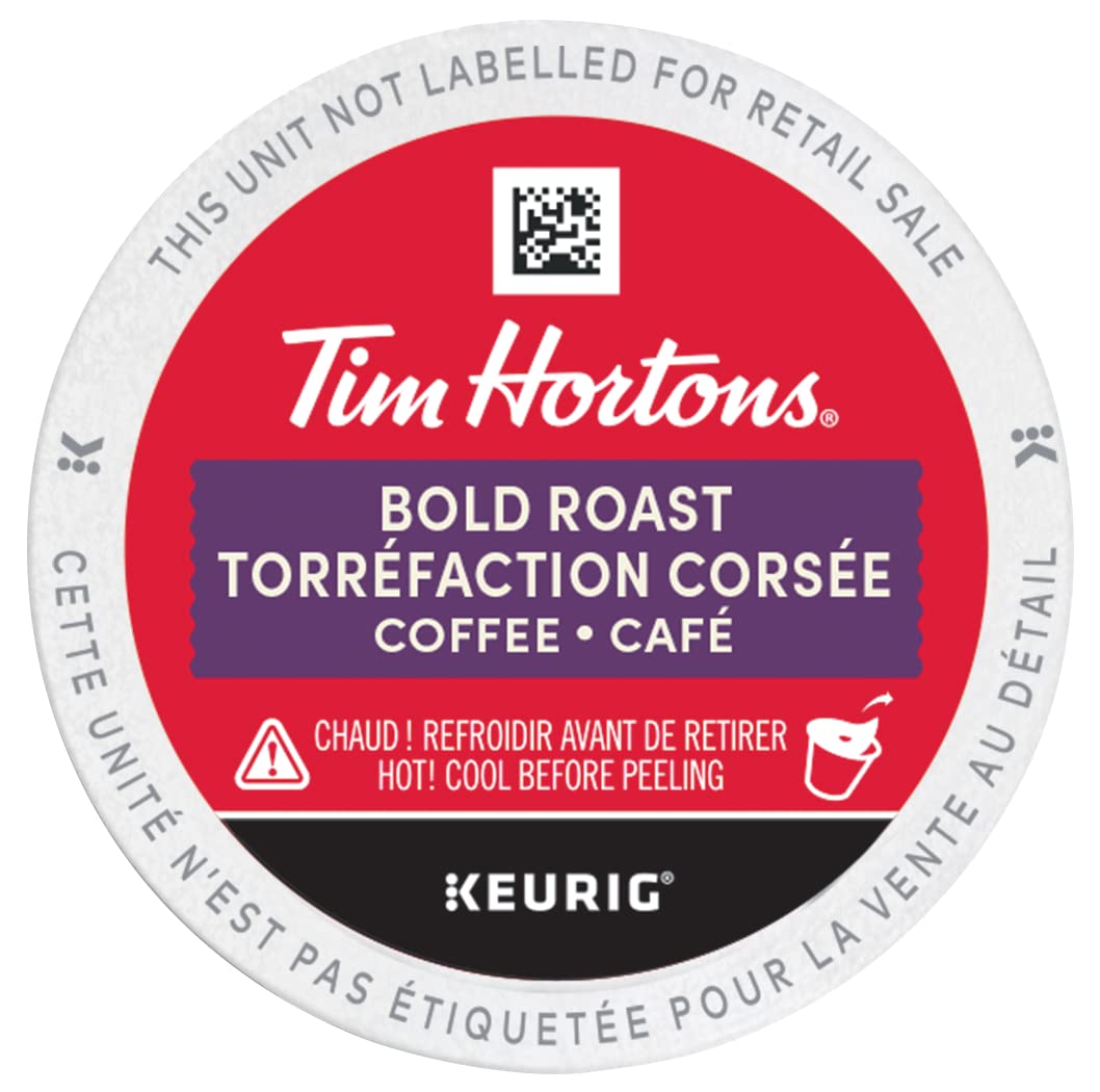 Tim Hortons K-Cup lid close-up highlighting packaging detail and consistent flavor