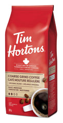 Tim Hortons coarse grind close-up texture highlighting bold flavor