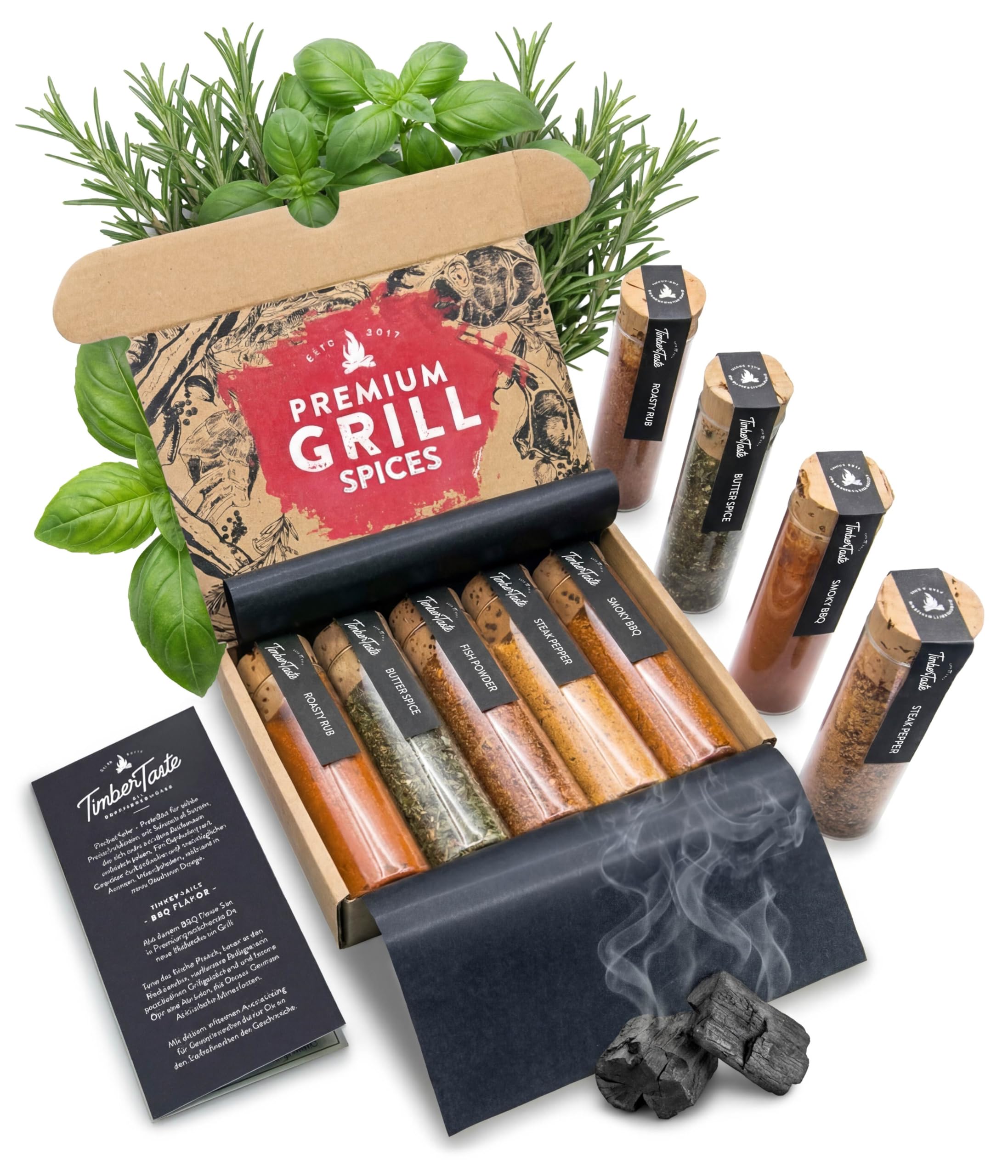 Timber Taste front packaging displayed as a ready-to-gift BBQ set highlighting presentation