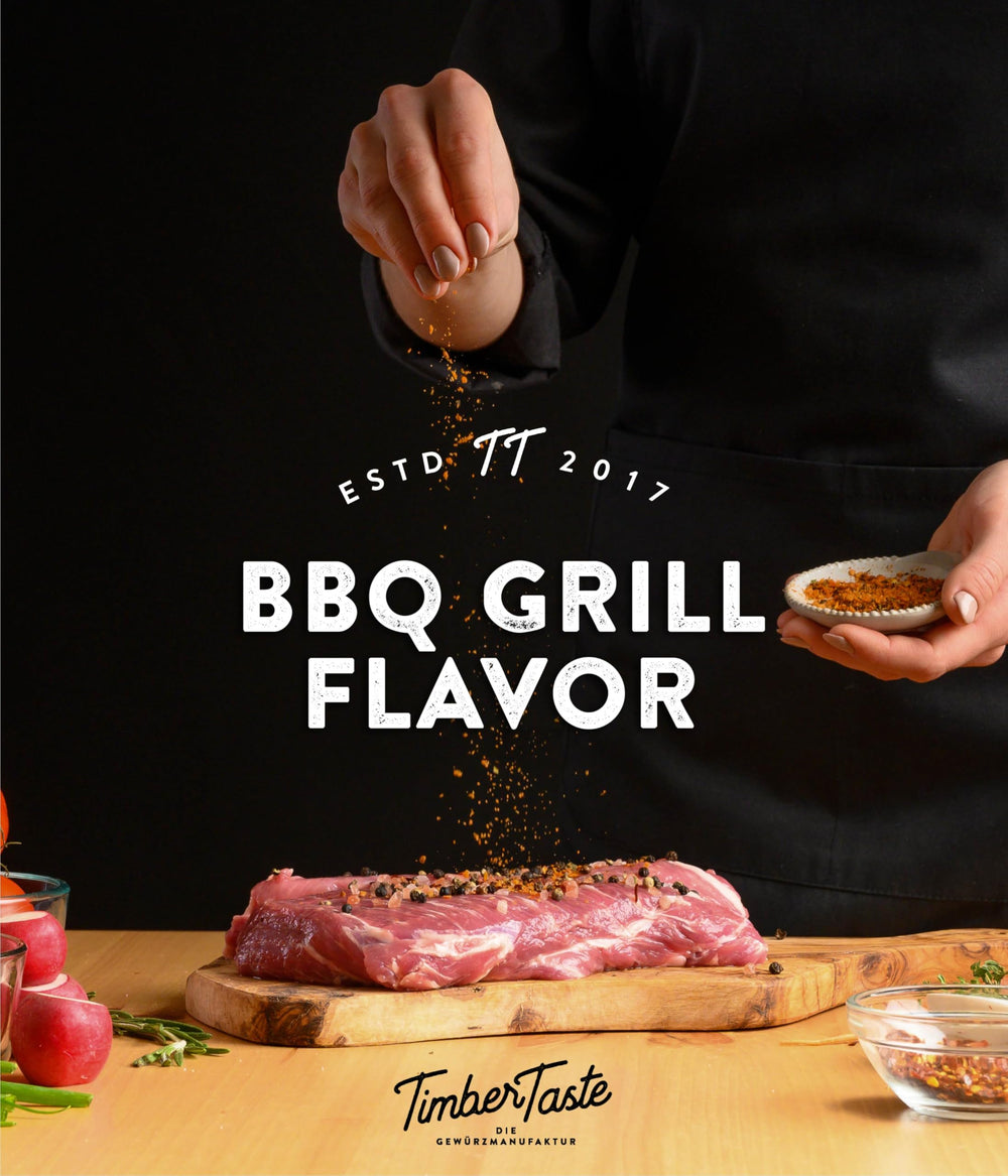 Timber Taste set staged by backyard grill demonstrating effortless outdoor-cooking inspiration