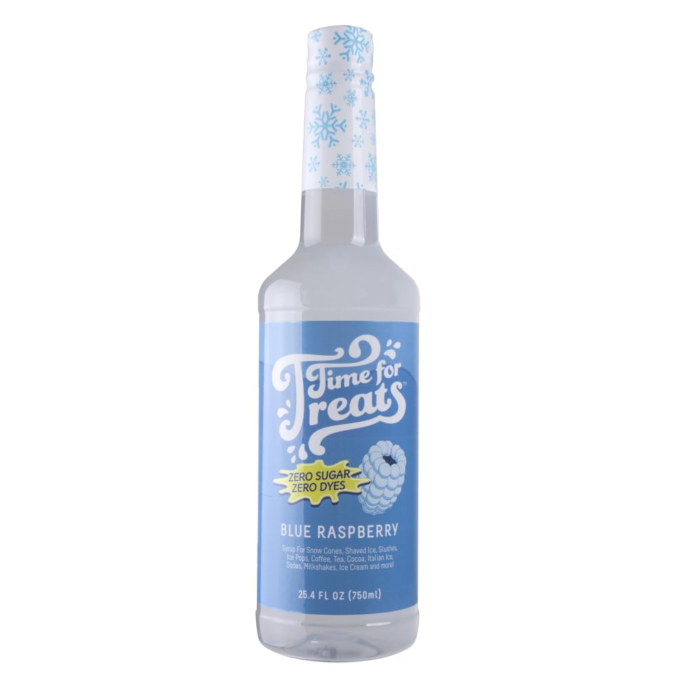 TIME FOR TREATS front label showing blue raspberry flavor and zero sugar benefit