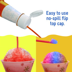 TIME FOR TREATS syrup drizzle on snow cone highlighting vivid color and concentrated flavor