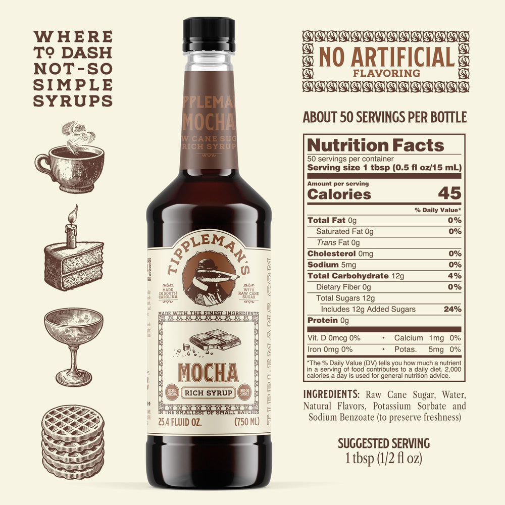 Tippleman's close-up label highlighting small-batch raw cane sugar benefit