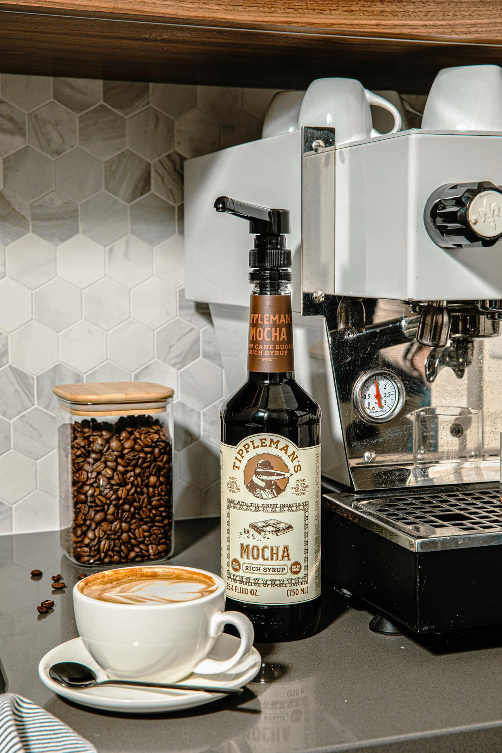 Tippleman's espresso mocha preparation showing balanced chocolate-coffee benefit