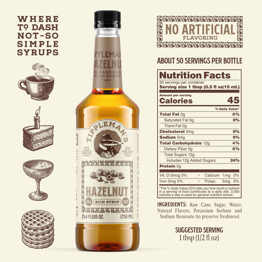 Tippleman's bottle closeup showing syrup color and texture benefit