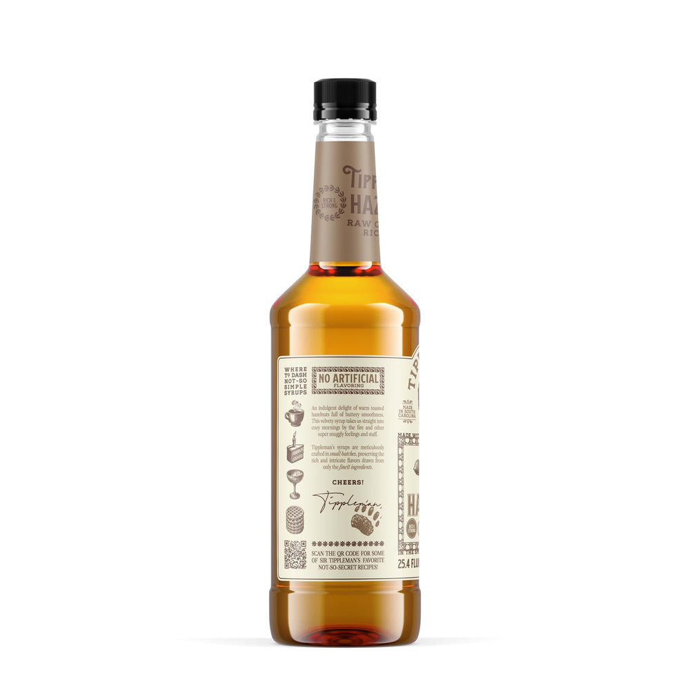 Tippleman's syrup drizzled over dessert adding nutty depth