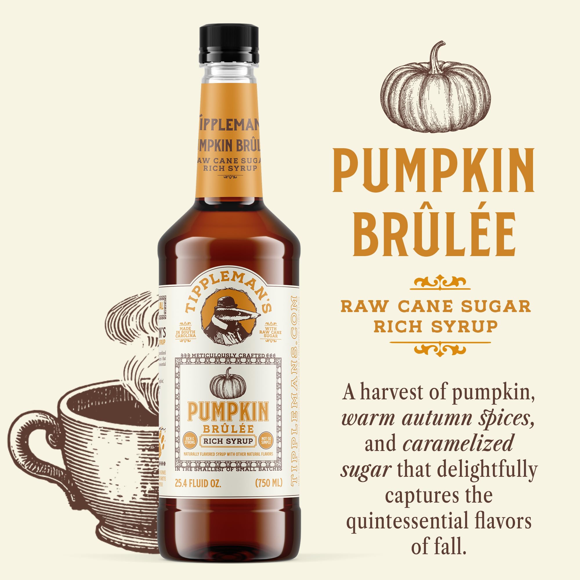 Tippleman's label detail highlighting ingredients and raw cane sugar note