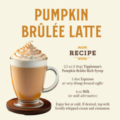 Tippleman's syrup added to a latte yielding warm pumpkin spice aroma