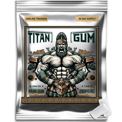 Titan Gum front pouch showing resealable bag and tropical branding for easy storage