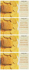 TJ's box front packaging showing waffles and buttery cookies, ideal for snacking