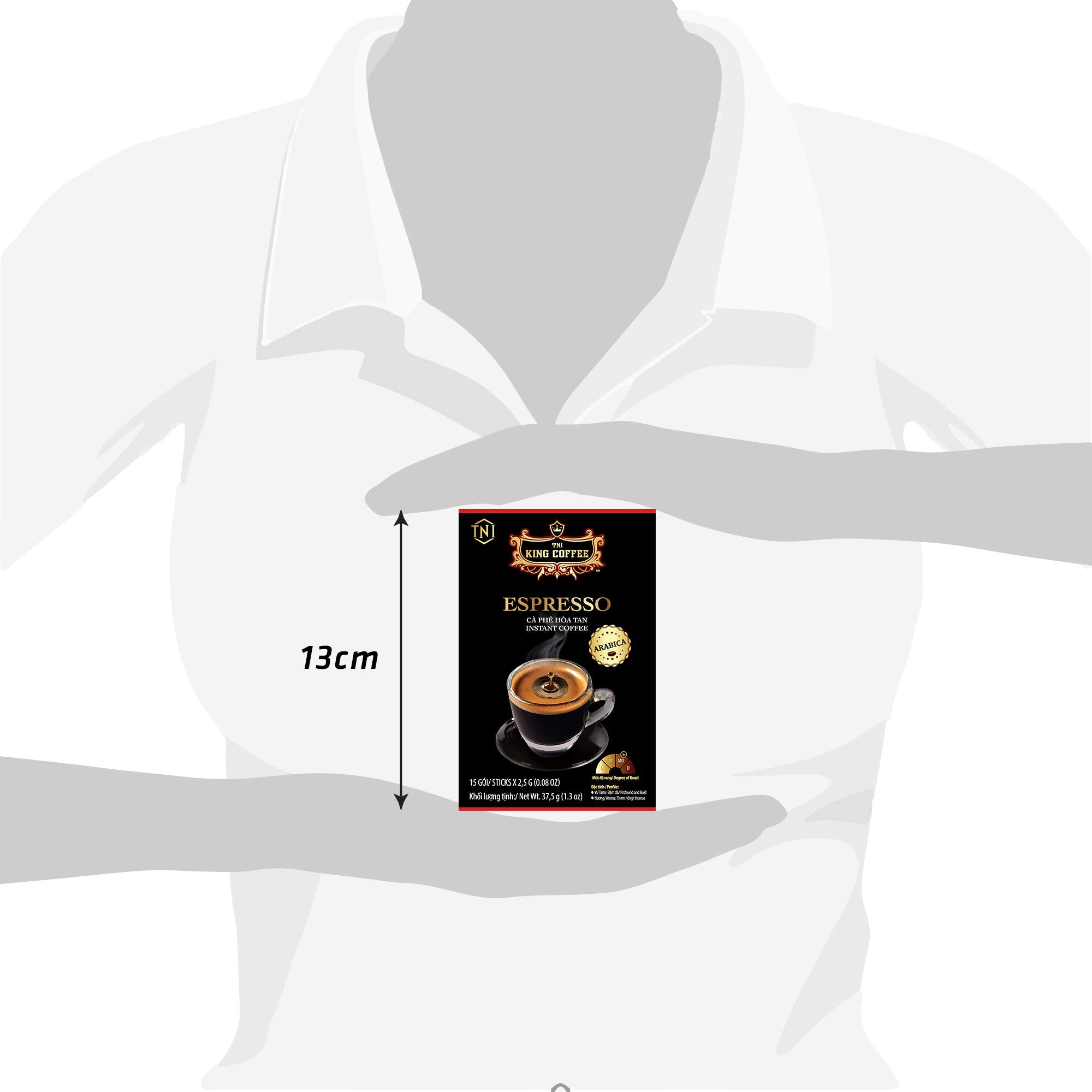 TNI King Coffee open box with sticks, brand and portion control for freshness
