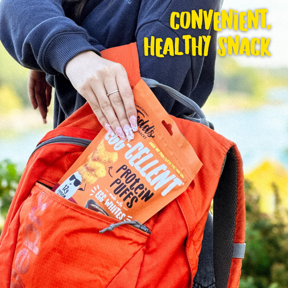 Todd's Better Snacks on gym bag bench, ideal post-workout protein snack
