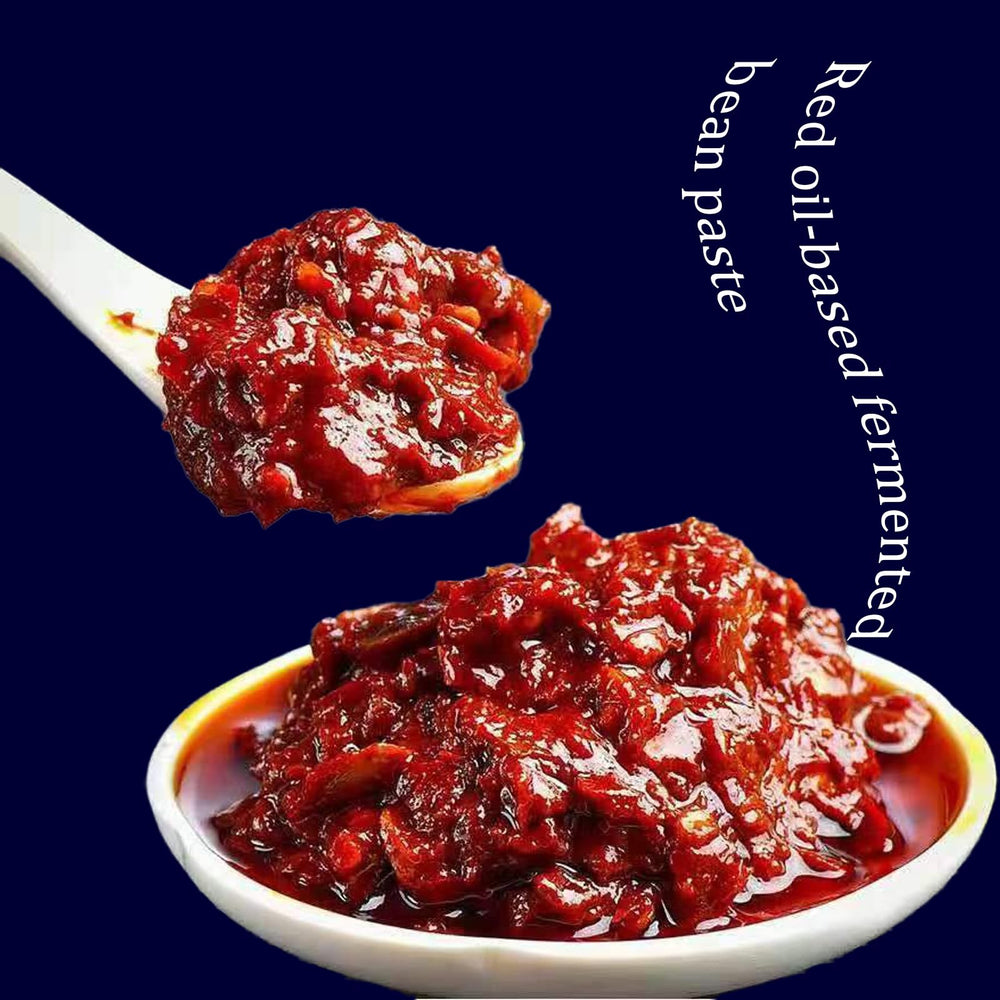 TOEISUXA jar beside mapo tofu dish illustrating authentic Sichuan flavor addition