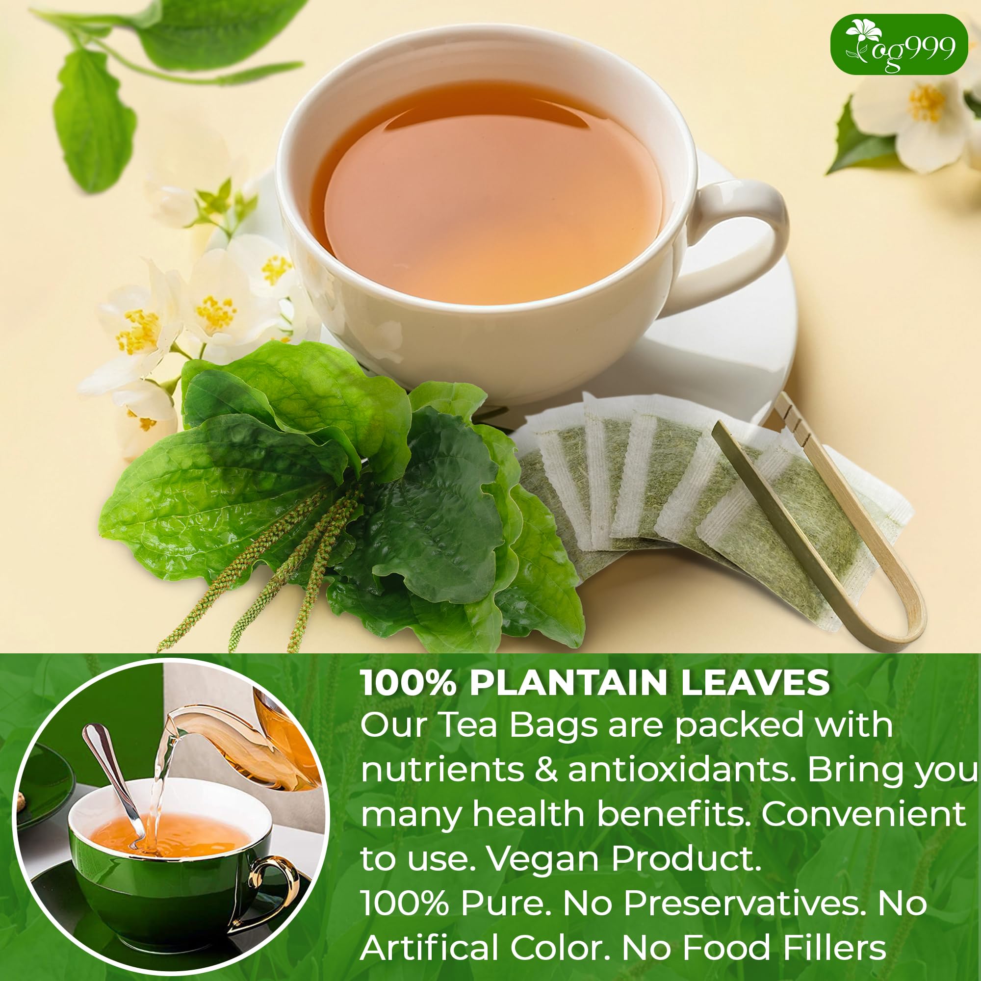 TOG999 close-up biodegradable corn-fiber tea bag highlighting eco friendly material