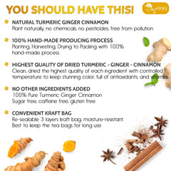 TOG999 overhead view of dried turmeric, ginger and cinnamon blend