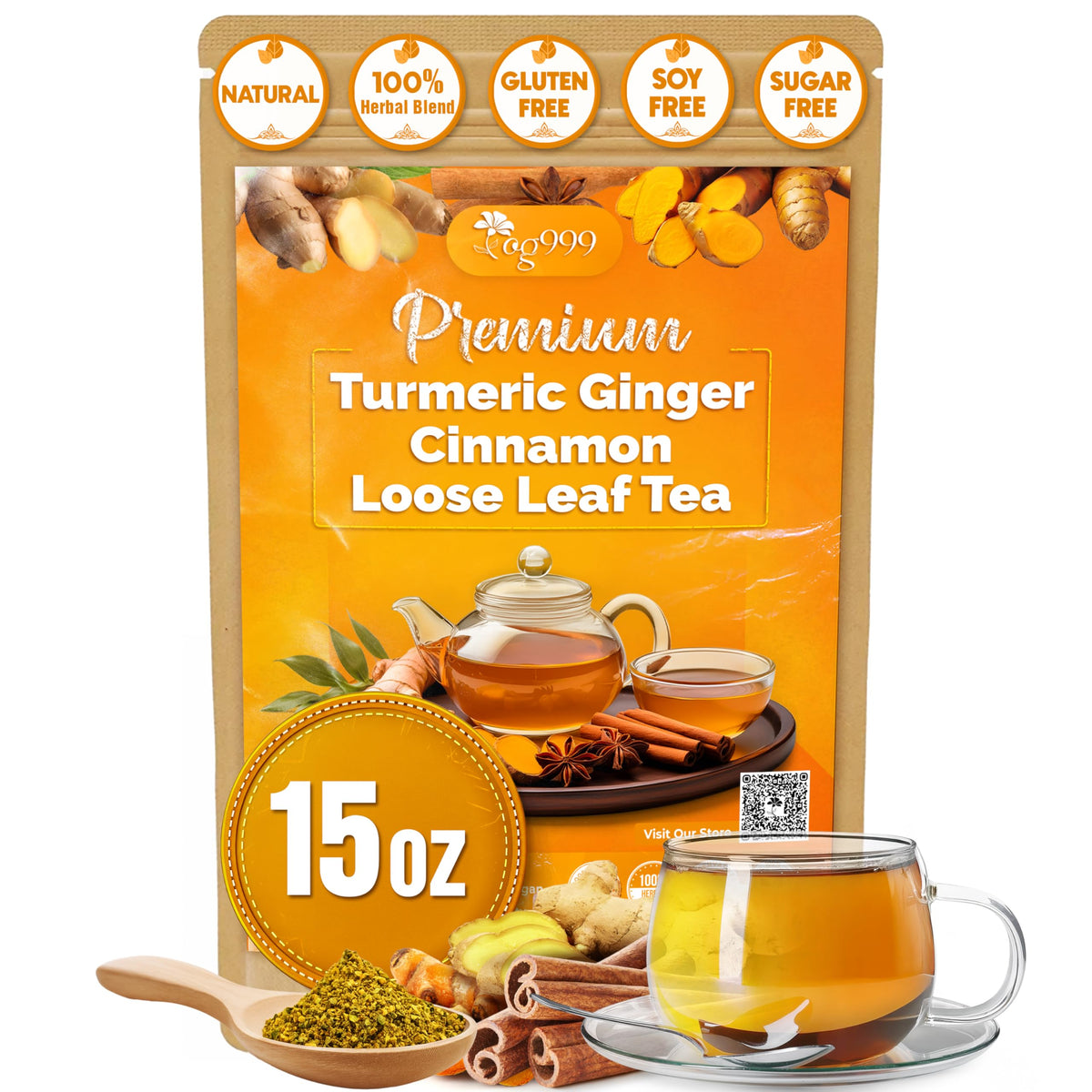TOG999 front packaging showing 15oz pouch and label benefits