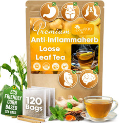 TOG999 front packaging showing 120 tea bags and kraft pouch, highlights freshness