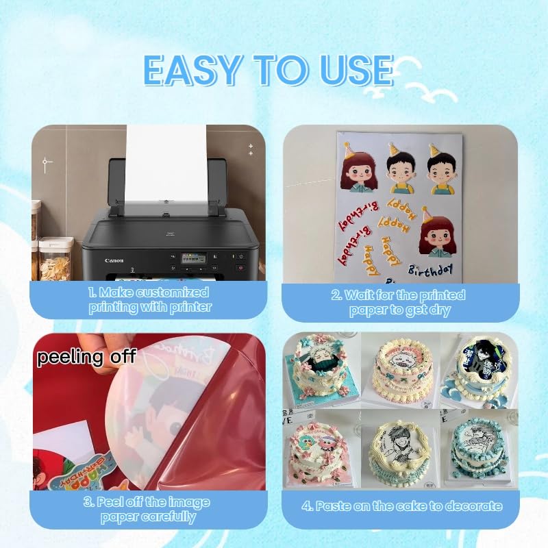 TONBEKEP sheet being printed with edible ink showing easy-print compatibility benefit