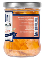 Tonnino close-up of salmon fillet texture highlighting firm whole fillet quality