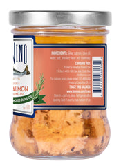 Tonnino salmon on crostini served as appetizer, elegant presentation and quick serving benefit