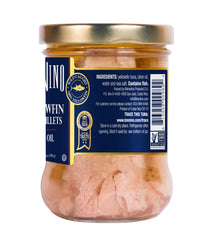 Tonnino jar held in hand for scale showing generous fillet portions