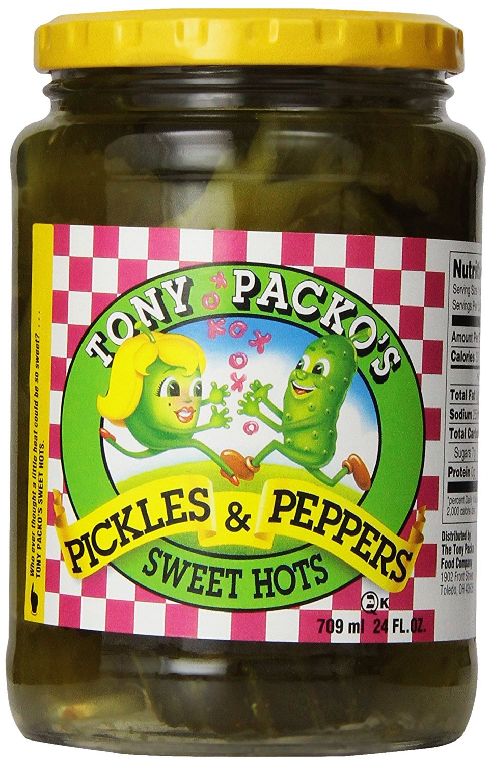 Tony Packo's jar front view showing label and 24 oz jar for easy identification