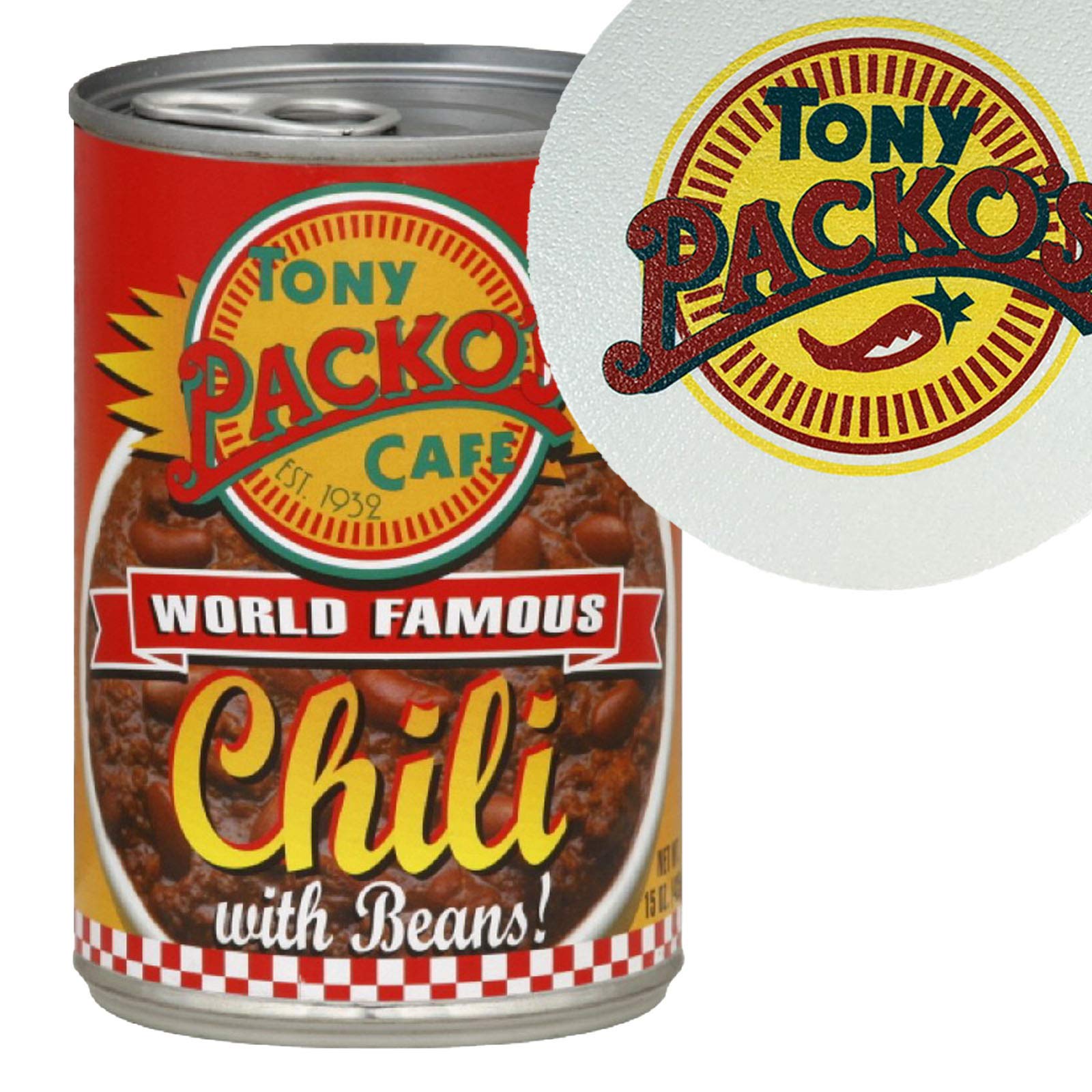 Tony Packo's can next to a spoon to show 15-ounce portion size