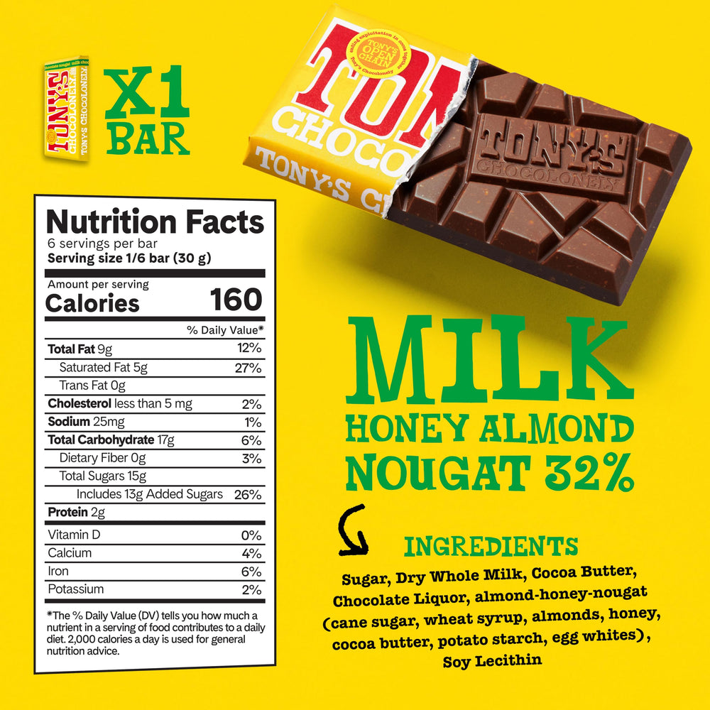 Tony's Chocolonely unwrapped bar close-up showing smooth texture and enjoyment