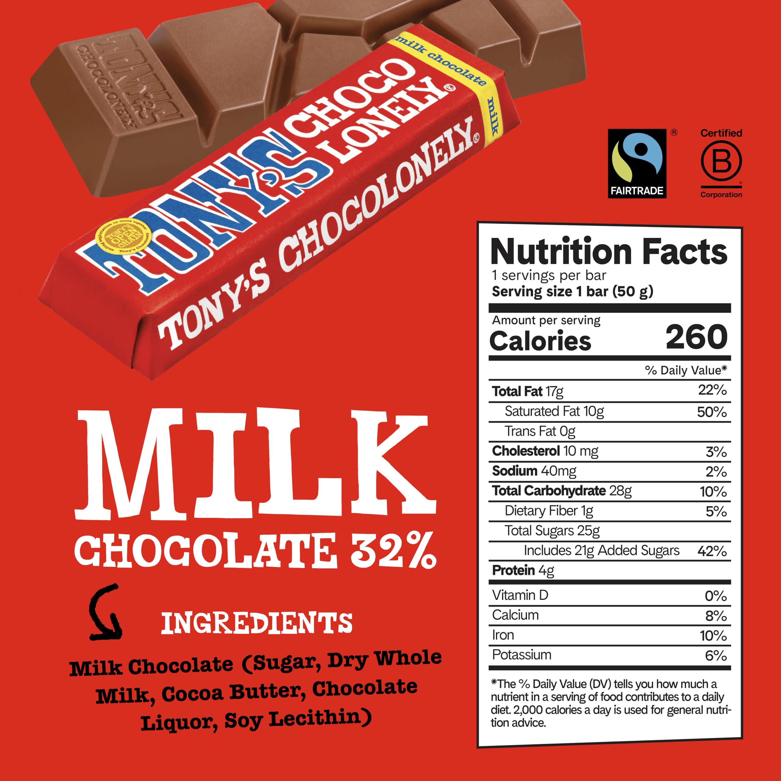 Tony's Chocolonely close-up of milk chocolate texture highlighting creamy taste